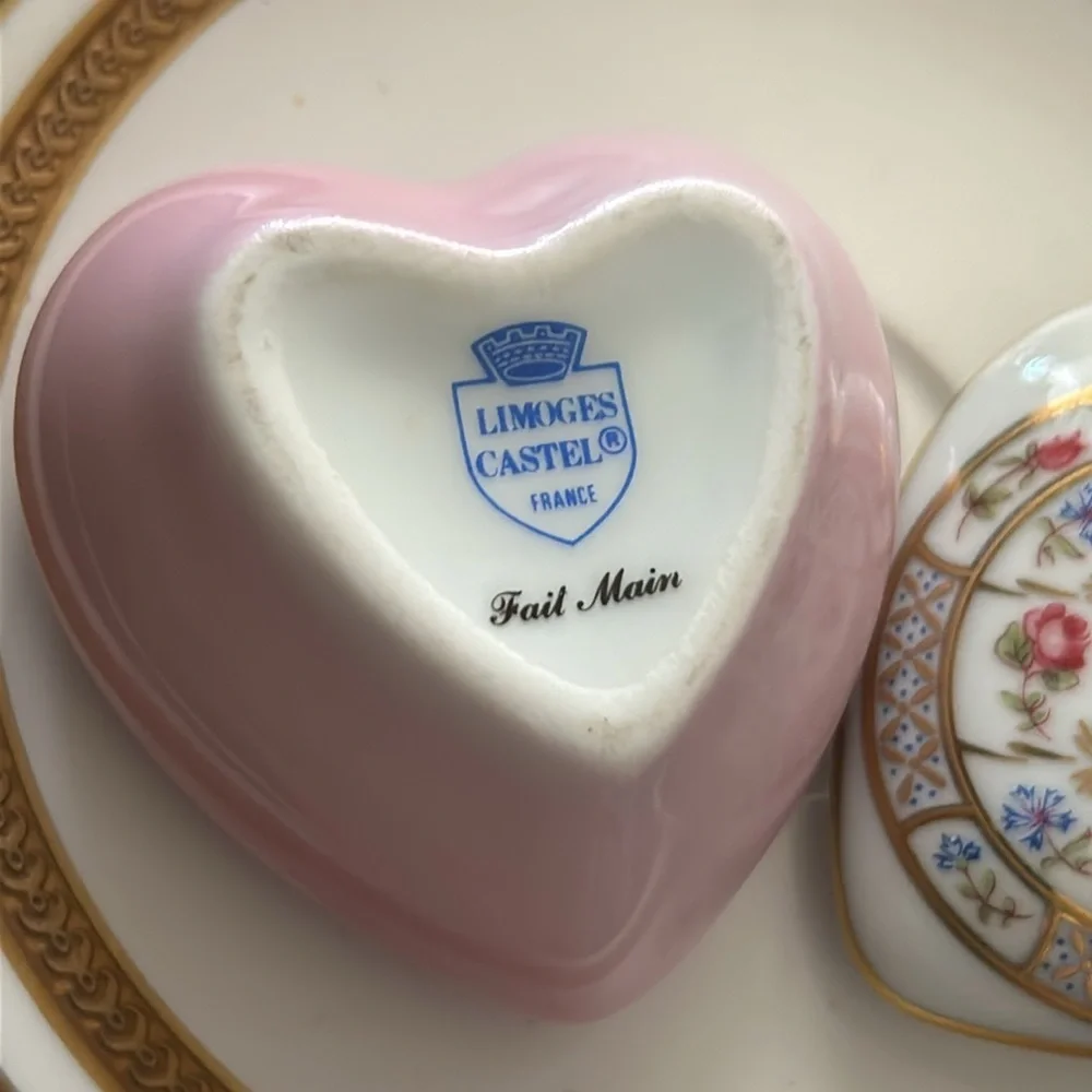 Vintage Limoges Heart-Shaped Trinket Box
